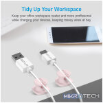 CO060 Mini Cable Organizer Clips - 4 Piece Set for Cable Management-Pink - Image 2